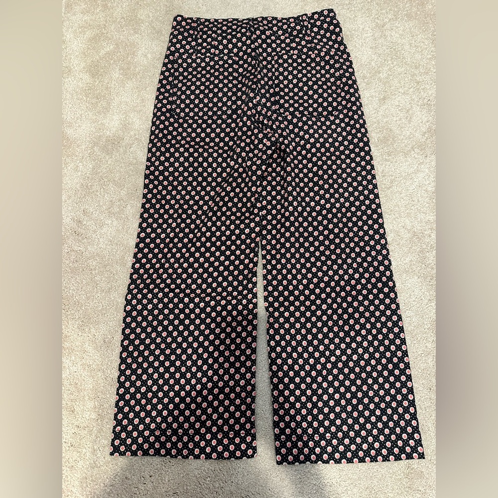 Maeve Black Wide-Leg Pants with Pink Dot Print - Picture 8 of 8